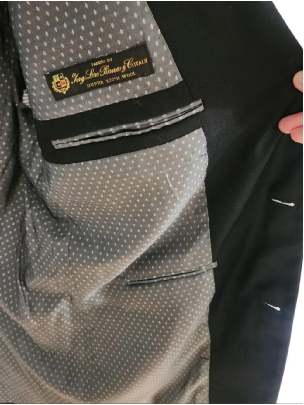 Saks Fifth Avenue Loro Piana Super 120s Wool Black Blazer 46L